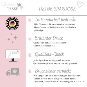 Spardose | Herz-Motiv| Personalisierbar mit Namen