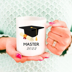 Tasse für den Master Abschluss mit Hut Motiv 2022 |  Kaffeetasse | Geschenkidee | bedruckte Tasse mit Motiv