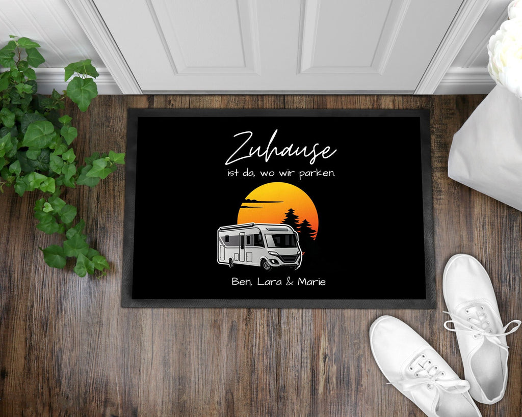 Fußmatte | Zuhause ist wo wir parken| Sunset-Edition| Sonnenuntergang und Camper - GlamourDesign