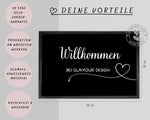 Lade das Bild in den Galerie-Viewer, Fußmatte | personalisierbar mit Familien-&amp;Vornamen| Herzen| bis zu 7 Vornamen
