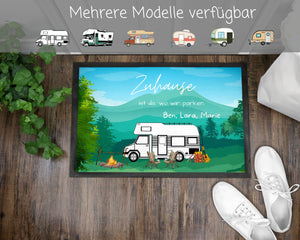 Fußmatte| Camping| verschiedene Camper Modelle| personalisierbar mit Vornamen| rutschfest & waschbar
