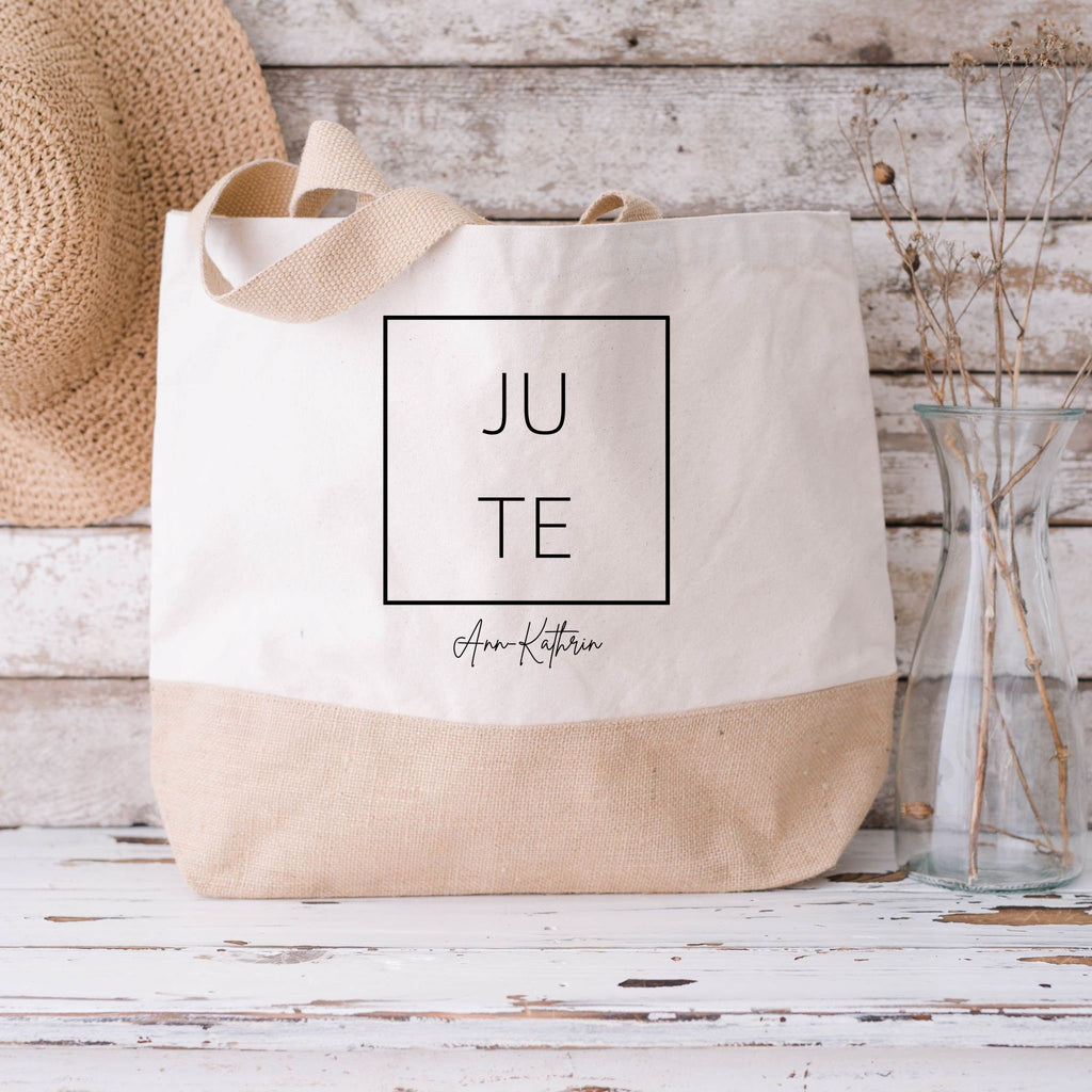 Juteshopper XL| personalisiert mit Namen| Einkaufstasche| Geschenk