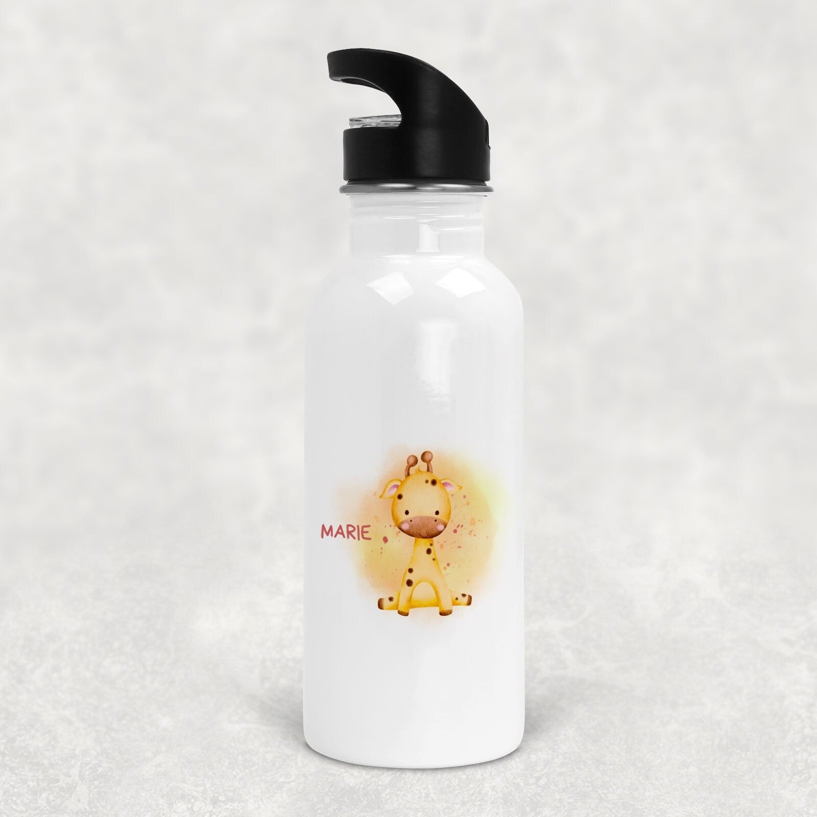 Trinkflasche personalisierbar mit Namen| Kinder| Giraffe