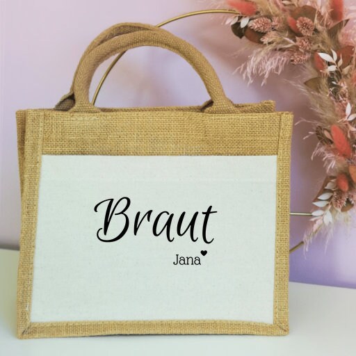 Jutetasche| JGA | Braut Namen| Einkaufstasche| Geschenk - GlamourDesign