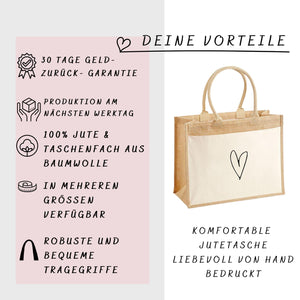 Jutetasche| One Line Design| Frau| Einkaufstasche| Geschenk - GlamourDesign