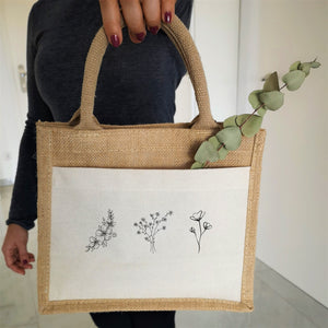 Jutetasche| Blumen| Einkaufstasche| Geschenk - GlamourDesign